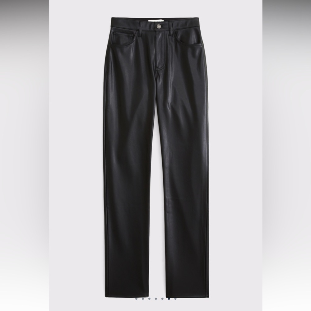 Abercrombie Curve Love Ultra High Rise 90’s Straight Vegan Leather Pants